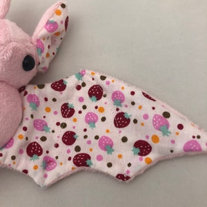 Light Pink Strawberry Bat Plush, Stuffed Animal, Softie image 2