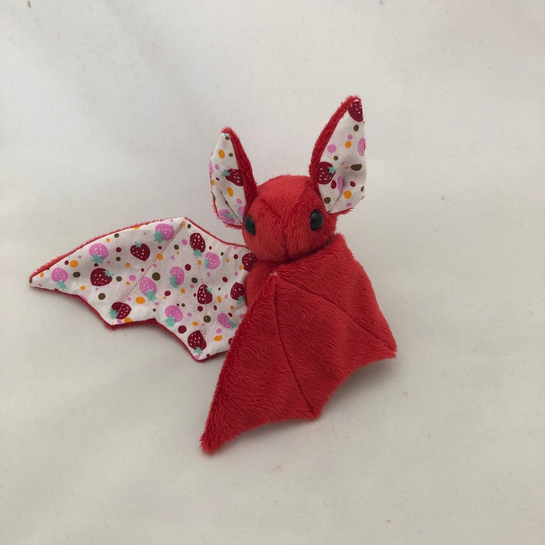 Strawberry Red Bat Plush Stuffed Animal Softie - Etsy
