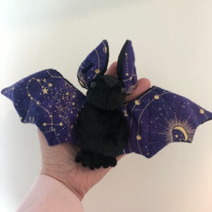 Zodiac Constellations Black Bat Plush, Stuffed Animal, Softie, Plushie, Stars image 9