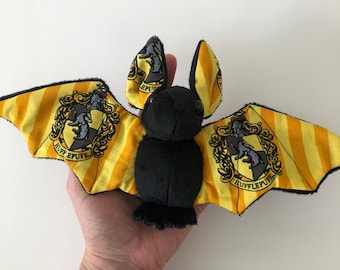 Yellow Magical Mascots Black Bat Plush, Stuffed Animal, Softie