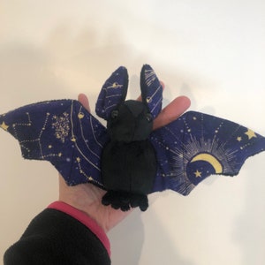 Zodiac Constellations Black Bat Plush, Stuffed Animal, Softie, Plushie, Stars image 4