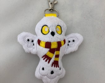 Snowy Owl Plush Keychain, Stuffed Animal, Softie