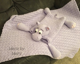 PDF Pattern: Harvey the Hippo Blanket Buddy **Crochet Pattern only, not actual blanket**