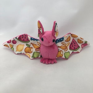 Pink Fruit Bat Plush, Stuffed Animal, Softie