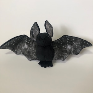Night Star Gazing Galaxy Bat Black Plush, Stuffed Animal, Softie, Mystical, Constellation