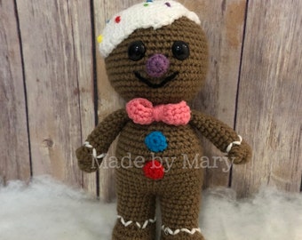 PDF Pattern: Gingerbread Buddy Amigurumi Crochet Pattern **Crochet Pattern Only, Not Actual Doll** crochet gingerbread boy