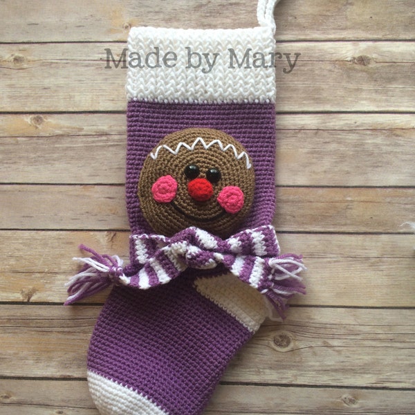 PDF Pattern: Gingerbread Stocking **Crochet Pattern Only!! Not Actual Item!**