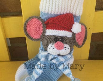 PDF Pattern: Mouse Stocking **Crochet Pattern Only!! Not Actual Item!** Crochet Stocking