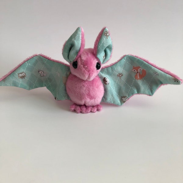 Woodland Animals Pink Bat Plush, Stuffed Animal, Softie