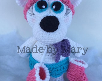 PDF PATTERN: Polar Bear Skating Amigurumi *Crochet Pattern Only, Not Actual Doll*