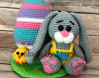 PDF PATTERN: Easter Bunny and Egg Amigurumi Scene**Crochet Pattern Only, Not Actual Doll!** Crochet Bunny