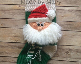 PDF Pattern: Santa Stocking **Crochet Pattern Only!! Not Actual Item!** Crochet Stocking