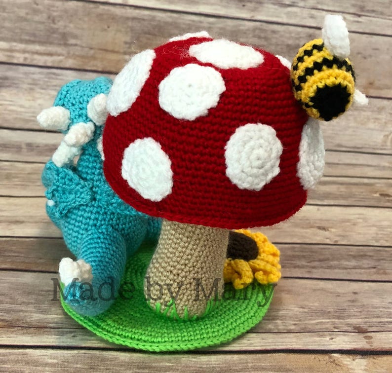PDF PATTERN: Dragon and Toadstool Amigurumi Crochet Pattern Only, Not Actual Doll Crochet Dragon image 2