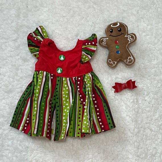 christmas baby doll dress Dress, Gingerbread Softie and Hair Clip Set baby doll dress