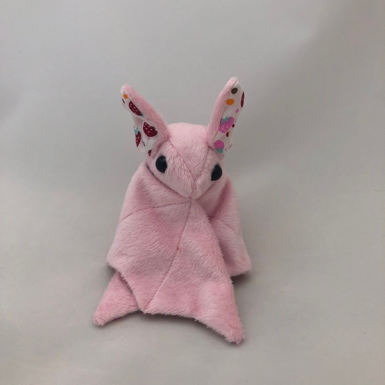 Light Pink Strawberry Bat Plush, Stuffed Animal, Softie image 4