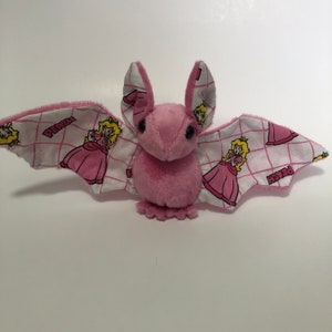 Pink Princess Peach Bat Plush, Stuffed Animal, Softie, Made from Licensed Fabric