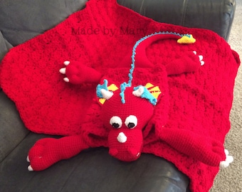 PDF Pattern: Maximus the Dragon Blanket Buddy **Crochet Pattern Only, Not actual blanket**