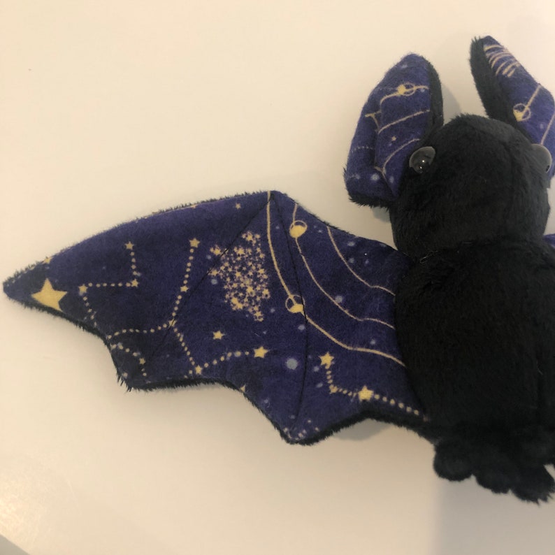 Zodiac Constellations Black Bat Plush, Stuffed Animal, Softie, Plushie, Stars image 3