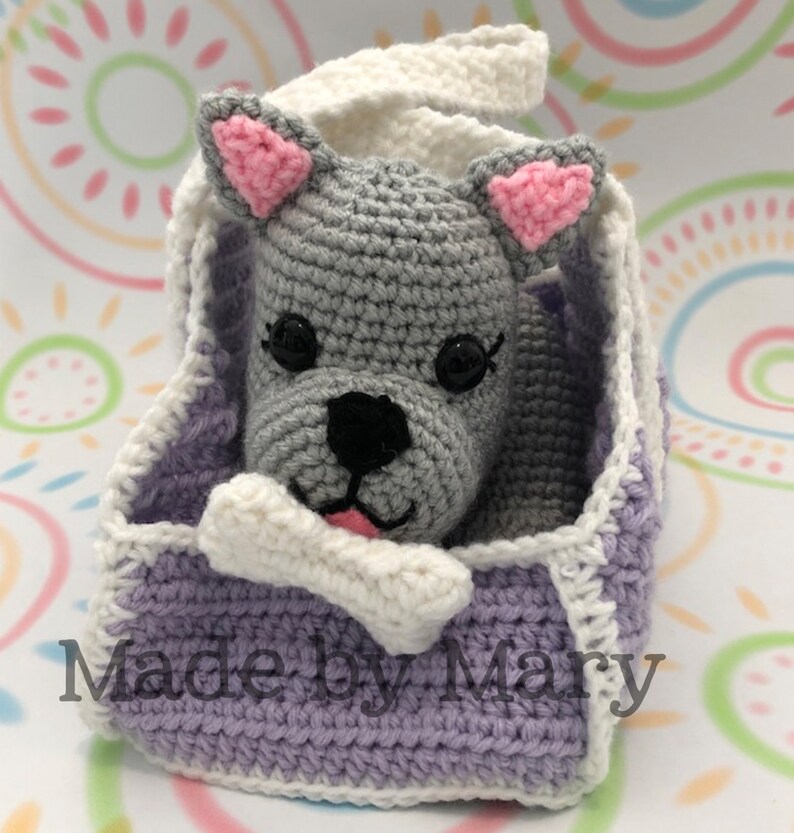 PDF PATTERN: Puppy and Carrier Amigurumi Pattern Crochet Pattern Only, Not Actual Doll Crochet Puppy image 6