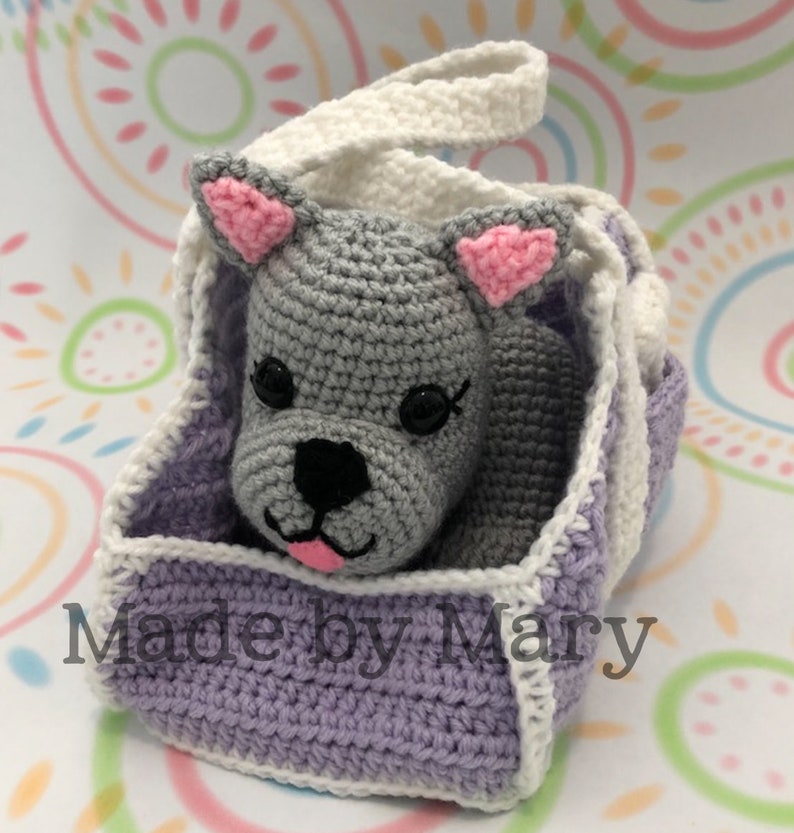 PDF PATTERN: Puppy and Carrier Amigurumi Pattern Crochet Pattern Only, Not Actual Doll Crochet Puppy image 3