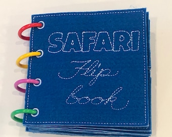 Safari Quiet Book, mix and match book, interactive flip book