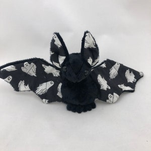 Glow-in-the-dark Ghost Bat Black Plush, Stuffed Animal, Softie