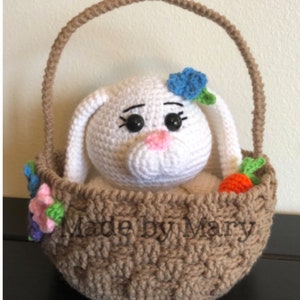 PDF PATTERN: Bunny in a Basket Amigurumi Pattern **Crochet Pattern Only, Not Actual Doll!** Crochet Bunny