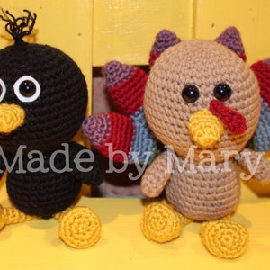 PDF PATTERN: Ollie the Turkey and Clarence the Crow