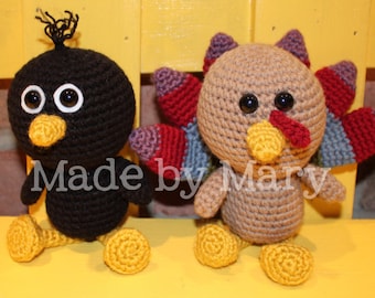 PDF PATTERN: Ollie the Turkey and Clarence the Crow