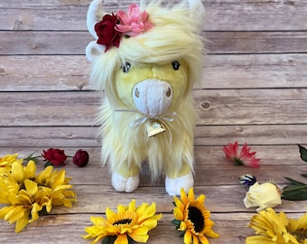 Yellow, Highland Cow Stuffed Animal, Softie