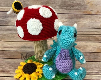 PDF PATTERN: Dragon and Toadstool Amigurumi **Crochet Pattern Only, Not Actual Doll!** Crochet Dragon