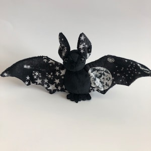 Late Night Galaxy Bat Black Plush, Stuffed Animal, Softie