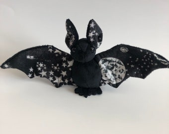 Late Night Galaxy Bat Black Plush, Stuffed Animal, Softie
