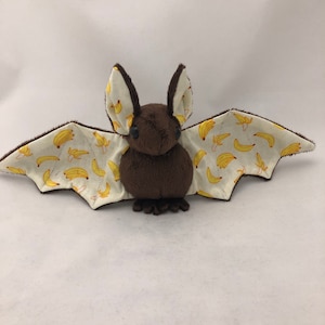 Brown Banana Bat Plush, Stuffed Animal, Softie