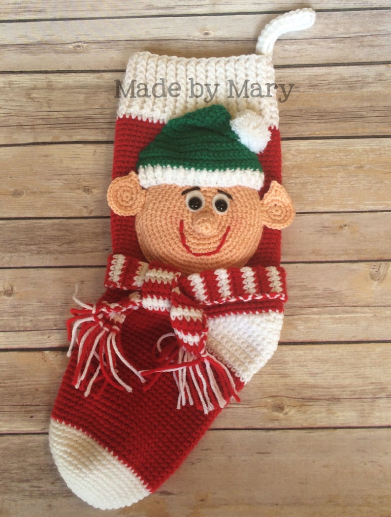 PDF Pattern: Elf Stocking Crochet Pattern Only Not Actual Item image 1