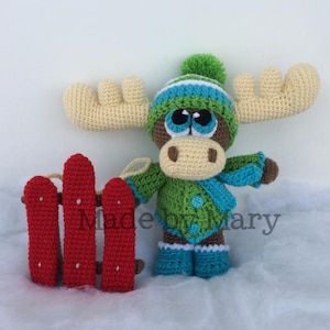 PDF PATTERN: Moose with Sled Amigurumi *Crochet Pattern Only, Not Actual Doll* Crochet Moose