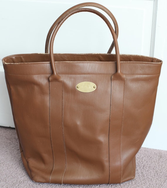 Vintage 1980s-1990s Orvis Full Leather Tote Bag Made in USA Medium