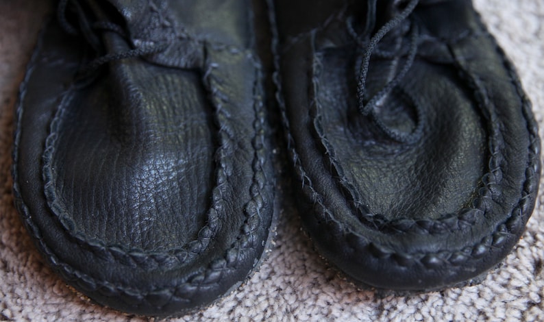 deerskin knee high moccasins