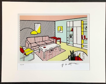 Roy Lichtenstein - Modern Living Room - Limited Edition - 14x18 Inch 1996 Color Offset Lithograph