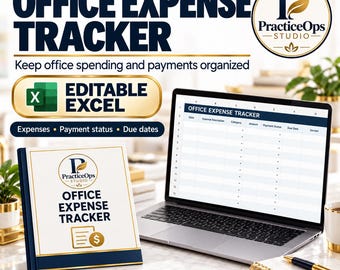 Office Expense Tracker Excel Template: Payment Status, Due Dates and Spending Log