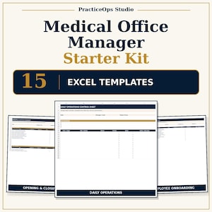 Medical Office Manager Starter Kit | 15 Editable Excel Templates | Practice Management Trackers, Checklists & SOPs