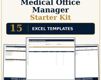 Starterpaket für Praxismanager | 15 bearbeitbare Excel-Vorlagen | Praxismanagement-Tools, Checklisten & Standardarbeitsanweisungen