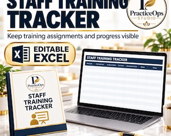 Staff Training Tracker Excel Template: Employee Assignments, Due Dates and Completion Log