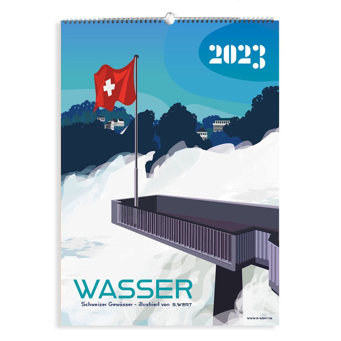 Switzerland Calendar 2023 Water Etsy UK