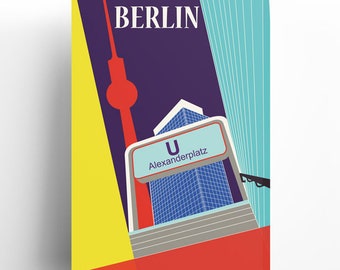 Vintage Travel Poster: Berlin Alexanderplatz