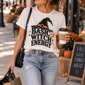 Basic Witch Energy Shirt, Funny Halloween Witch Tee, Spooky Season Shirt, Witchy T-Shirt
