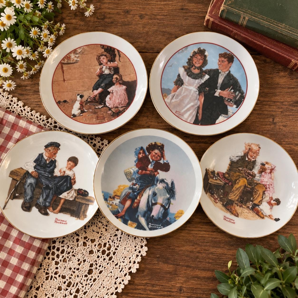 Norman Rockwell Plate Sets - Etsy