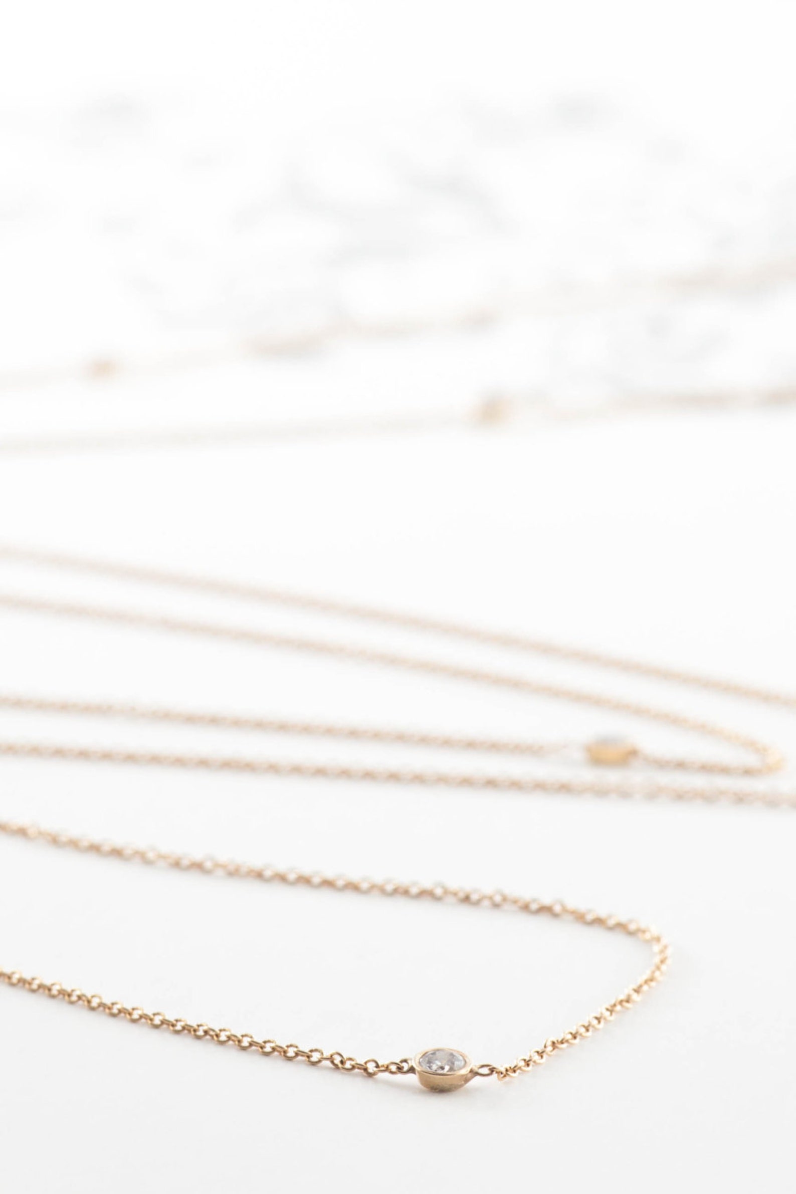 40 14K Gold Diamond Necklace Etsy