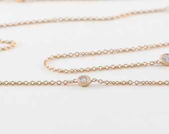 40" 14K Gold Diamond Necklace