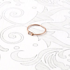 14K Rose Gold Diamond Baguette Ring